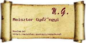 Meiszter Gyöngyi névjegykártya